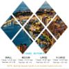 102 x 68 TOTAL - Monte Carlo, Monaco Canvas Print Wall Art at dusk 7 Panel Butterfly Split Moaco on the Cote d'Azur view 2