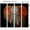 32 x 20 TOTAL - African Elephant Canvas Print Wall Art. 4 Panel Split. Room wall decor. Red ears view 3