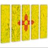 60 x 40 TOTAL - New Mexico Flag Canvas Print Wall Art crack effect 5 Panel Split. State Flag Home decor view 1