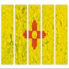 60 x 40 TOTAL - New Mexico Flag Canvas Print Wall Art crack effect 5 Panel Split. State Flag Home decor view 2