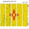 60 x 40 TOTAL - New Mexico Flag Canvas Print Wall Art crack effect 5 Panel Split. State Flag Home decor view 3