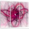 30 x 20 TOTAL - Magnetosphere abstract Wall Art, Fractal Lines Canvas Print magenta purple 3 Panel Split view 1