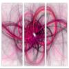 30 x 20 TOTAL - Magnetosphere abstract Wall Art, Fractal Lines Canvas Print magenta purple 3 Panel Split view 2