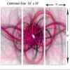 30 x 20 TOTAL - Magnetosphere abstract Wall Art, Fractal Lines Canvas Print magenta purple 3 Panel Split view 3