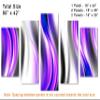 80 x 42 TOTAL - Purple Wave Abstract Art Canvas Print Wall Art. 5 Panel Diamond Split Smooth Abstract Art Print view 3