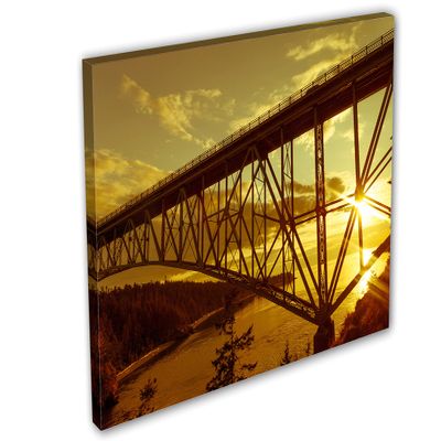 24 x 16 - Deception Pass Bridge Wall Art Canvas Print Home Decor, house wall decor