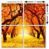 20 x 20 TOTAL - Fall Autumn Park, Tree Path - Canvas Print. 4 Panel Split (Quad) Wall Art view 3