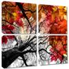 20 x 20 TOTAL - Tree & Colorful Leafs Canvas Print - 4 Panel Split, Quad Wall Art view 1