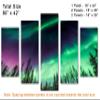 80 x 42 TOTAL - Aurora Borealis, Northern Lights Canvas Print. 5 Panel Diamond Split Wall art. Purple Green view 3