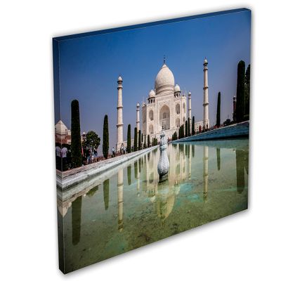 24 x 16 - Taj Mahal, fountain Canvas Print Wall Art. Landmark Photography Giclee