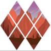 102 x 68 TOTAL - Landscape Illustration Canvas Print Wall Art orange purple 7 Panel Butterfly Split Mountain SVG Art view 1