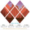 102 x 68 TOTAL - Landscape Illustration Canvas Print Wall Art orange purple 7 Panel Butterfly Split Mountain SVG Art view 2