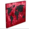 48 x 32 - Red & Black World Map Canvas Print Wall Art. Interior design, wall decor view 1