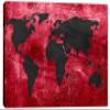 48 x 32 - Red & Black World Map Canvas Print Wall Art. Interior design, wall decor view 2
