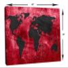 48 x 32 - Red & Black World Map Canvas Print Wall Art. Interior design, wall decor view 3