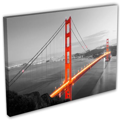 30 x 15 - San Francisco Golden Gate Bridge Canvas Print Wall Art for interior design