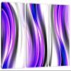24 x 16 TOTAL - Purple Wave Abstract Art Canvas Print Wall Art. Vertical Wave 3 Panel Split. Abstract art print view 1