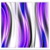 24 x 16 TOTAL - Purple Wave Abstract Art Canvas Print Wall Art. Vertical Wave 3 Panel Split. Abstract art print view 2