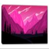 48 x 24 - Landscape Illustration Canvas Print Wall Art fuschia Mountain SVG Art Print view 2