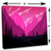 48 x 24 - Landscape Illustration Canvas Print Wall Art fuschia Mountain SVG Art Print view 3