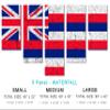 80 x 42 TOTAL - Hawaii Flag Canvas Print Wall Art cracked effect - 5 Panel Waterfall Split, USA State Flag Art view 2