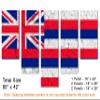 80 x 42 TOTAL - Hawaii Flag Canvas Print Wall Art cracked effect - 5 Panel Waterfall Split, USA State Flag Art view 3