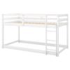 MWrouqfur Twin Over Twin Bunk Bed with Ladder & Safety Guardrails,Solid Pinewood Bedframe,Low Floor BunkBed for Boys and Girls Bedroom,Space Saving,No Box Spring Needed (White) view 4