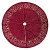 Bunny Chorus Christmas Tree Skirt, 72 inch Extra Large Velvet Fur Plush Red Tree Skirt, Xmas Tree Skirts with Gold Embroidered for Merry Christmas Party Large Christmas Tree Holiday Decorations view 2