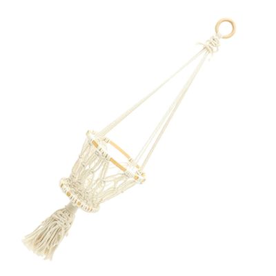 FOMIYES Hanging Woven Basket Macrame Fruit Vegetable Storage Wall Decor Cotton Rope Basket