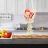 FOMIYES Hanging Woven Basket Macrame Fruit Vegetable Storage Wall Decor Cotton Rope Basket view 2