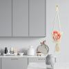 FOMIYES Hanging Woven Basket Macrame Fruit Vegetable Storage Wall Decor Cotton Rope Basket view 3