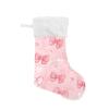 ALAZA Pink Bow Christmas Stockings, 18 inches Burlap with Large and Plush Faux Fur Cuff Stockings, for Family Holiday Xmas Party Decorations view 1