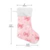ALAZA Pink Bow Christmas Stockings, 18 inches Burlap with Large and Plush Faux Fur Cuff Stockings, for Family Holiday Xmas Party Decorations view 2