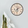 Vintage Farm Rooster Wall Clock 15in Eating House is A Happy Kitchen Wood Wall Clock Slient Tuscan Style Valentine's Day Gift Country Antique Art for Hallway Sewing Room Laundry Room Back Patio view 4