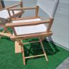 2 Pack 30" Director's Chair Natural Oak Frame-with White Canvas, Bar Height view 4