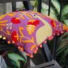 INDACORIFY Animal Print Suzani Pillow, Embroidered Pillow Cover 16x16, Decorative Throw Pillow Cover, Indian Pom Pom Outdoor(20) view 3