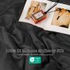 THXSILK 22 Momme 1 Pcs Silk Duvet Cover, 100% Top Grade Pure Mulberry Silk Upscale Series Comforter Cover with Zipper (Queen, Black) view 2