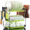 Dish Drainer Cup Holder Dish DrainersKitchen Drain Rack3 Tier Tableware Storage Box Fork Spoon Organizer Dish Racks Cutlery Rack-C 42X25X43Cm Dish Rack view 1