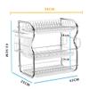 Dish Drainer Cup Holder Dish DrainersKitchen Drain Rack3 Tier Tableware Storage Box Fork Spoon Organizer Dish Racks Cutlery Rack-C 42X25X43Cm Dish Rack view 2