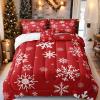 Christmas Comforter Queen Snowflake Comforter Set White Snowflake Red Christmas Bedding Sets view 2