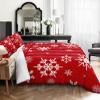 Christmas Comforter Queen Snowflake Comforter Set White Snowflake Red Christmas Bedding Sets view 3