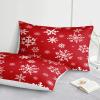 Christmas Comforter Queen Snowflake Comforter Set White Snowflake Red Christmas Bedding Sets view 4