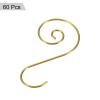 PATIKIL Christmas Ornaments Hooks 60 Pack S Shape Hooks Wire Metal Hanging for Christmas Party Tree Decorations, Golden Tone view 3
