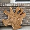 Warmaxx Natural Live Edge Teak Wood Slice Slab 31"x29"x2" Raw Hand Crafted Root Plate Varied Shapes Handmade Wooden Board Resin Table Slab Untreated Desktop Coffee Table Top Home Dcor view 4
