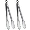 Hotec Stainless Steel Kitchen Tongs, Locking Metal Food Tongs for Cooking, Serving, BBQ, Grill & Air Fryer with Non-Slip Grip, Set of 2-9" view 1