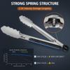 Hotec Stainless Steel Kitchen Tongs, Locking Metal Food Tongs for Cooking, Serving, BBQ, Grill & Air Fryer with Non-Slip Grip, Set of 2-9" view 4