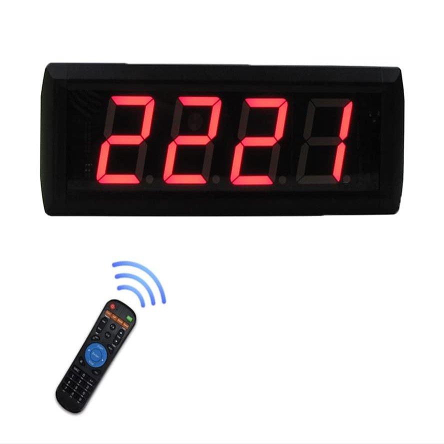 HINRYO LED Days/Minutes/Seconds Countdown, Countup, 4 Digitals 2.3 Inches Flow Count up Counter, Number Display, Remote Controller