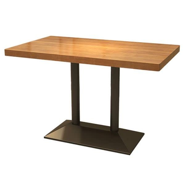 CraftThink Kitchen Dining Room Table, Industrial Style Solid Wood Dining Table Rectangular Shape Table with Single Pedestal Base Breakfast Table for Home - 47.5" L x 23.5" W x 29.5" H (Table only)