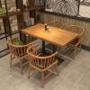 CraftThink Kitchen Dining Room Table, Industrial Style Solid Wood Dining Table Rectangular Shape Table with Single Pedestal Base Breakfast Table for Home - 47.5" L x 23.5" W x 29.5" H (Table only) view 2