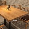 CraftThink Kitchen Dining Room Table, Industrial Style Solid Wood Dining Table Rectangular Shape Table with Single Pedestal Base Breakfast Table for Home - 47.5" L x 23.5" W x 29.5" H (Table only) view 4